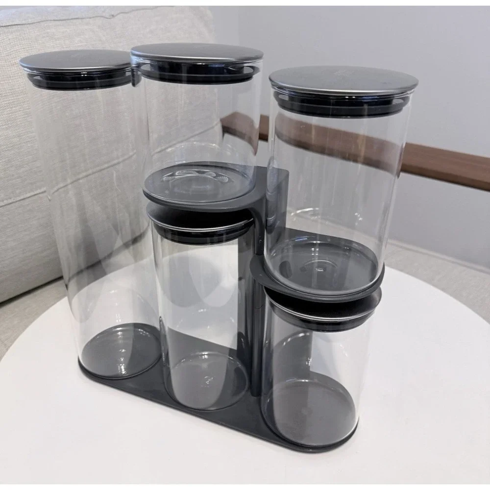 Joseph Joseph - Podium Steel - 5 Piece Glass Storage Container Set With Stand